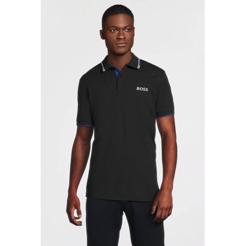 BOSS slim fit polo Paddy Pro met contrastbies dark blue afbeelding