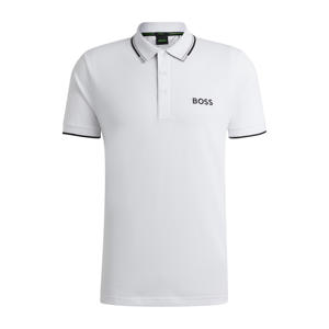 slim fit polo Paddy Pro met contrastbies white