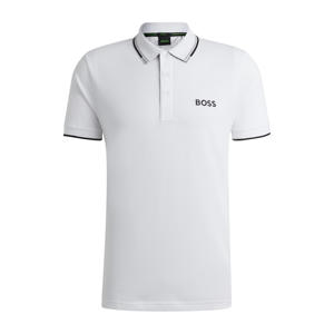 slim fit polo Paddy Pro met contrastbies white