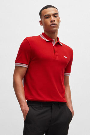regular fit polo paddy met contrastbies medium red