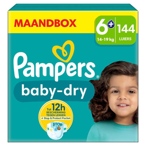 Pampers Baby-Dry Maat 6+ maandbox - 144 stuks, 14kg-19kg