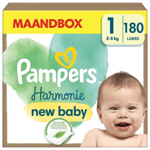 Pampers Harmonie Maat 1 maandbox - 180 stuks, 2kg-5kg