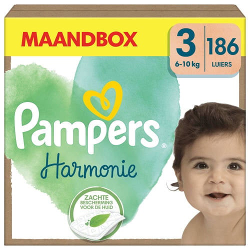Pampers Harmonie Maat 3 maandbox - 186 stuks, 6kg-10kg