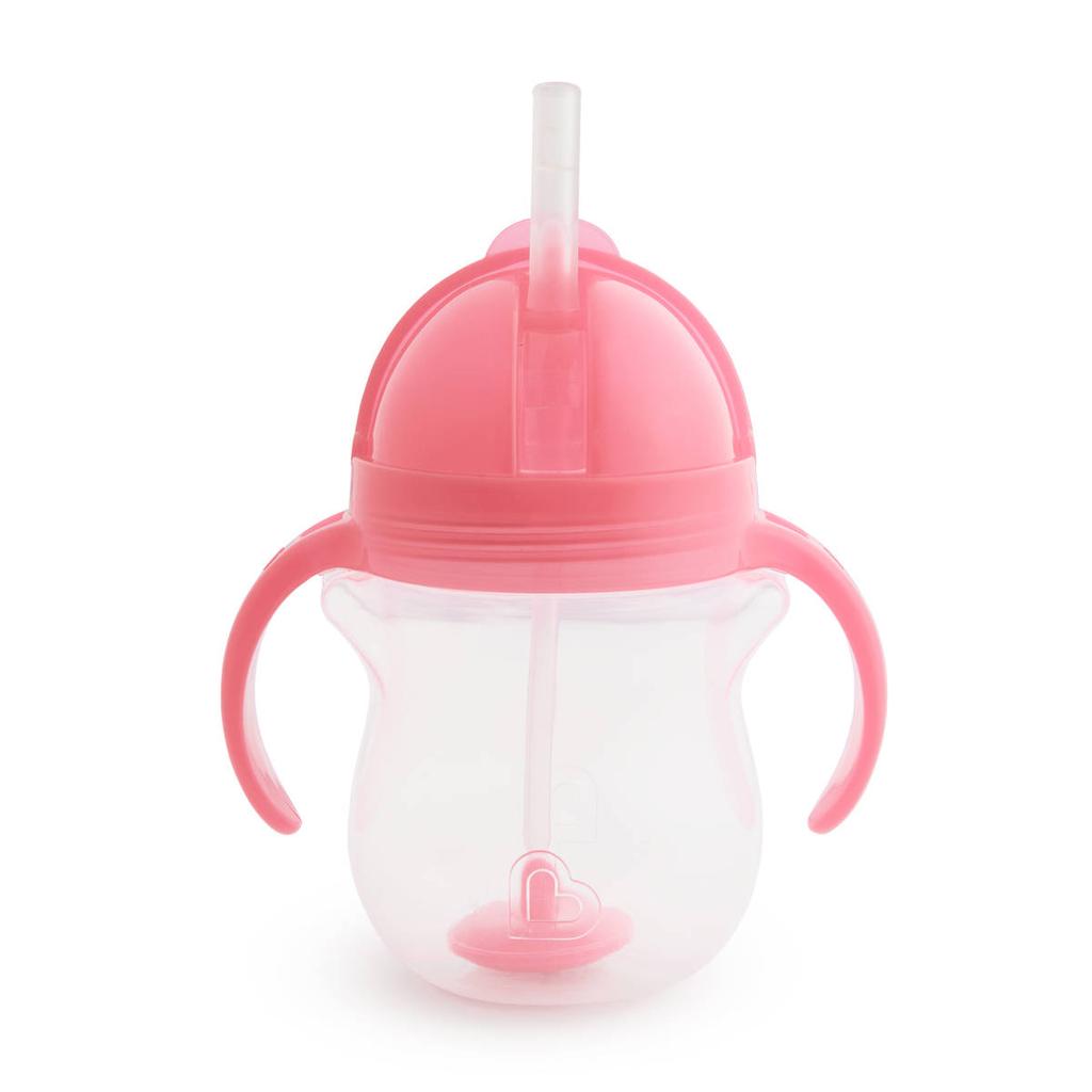 Munchkin Tip & sip drinkbeker met rietje roze