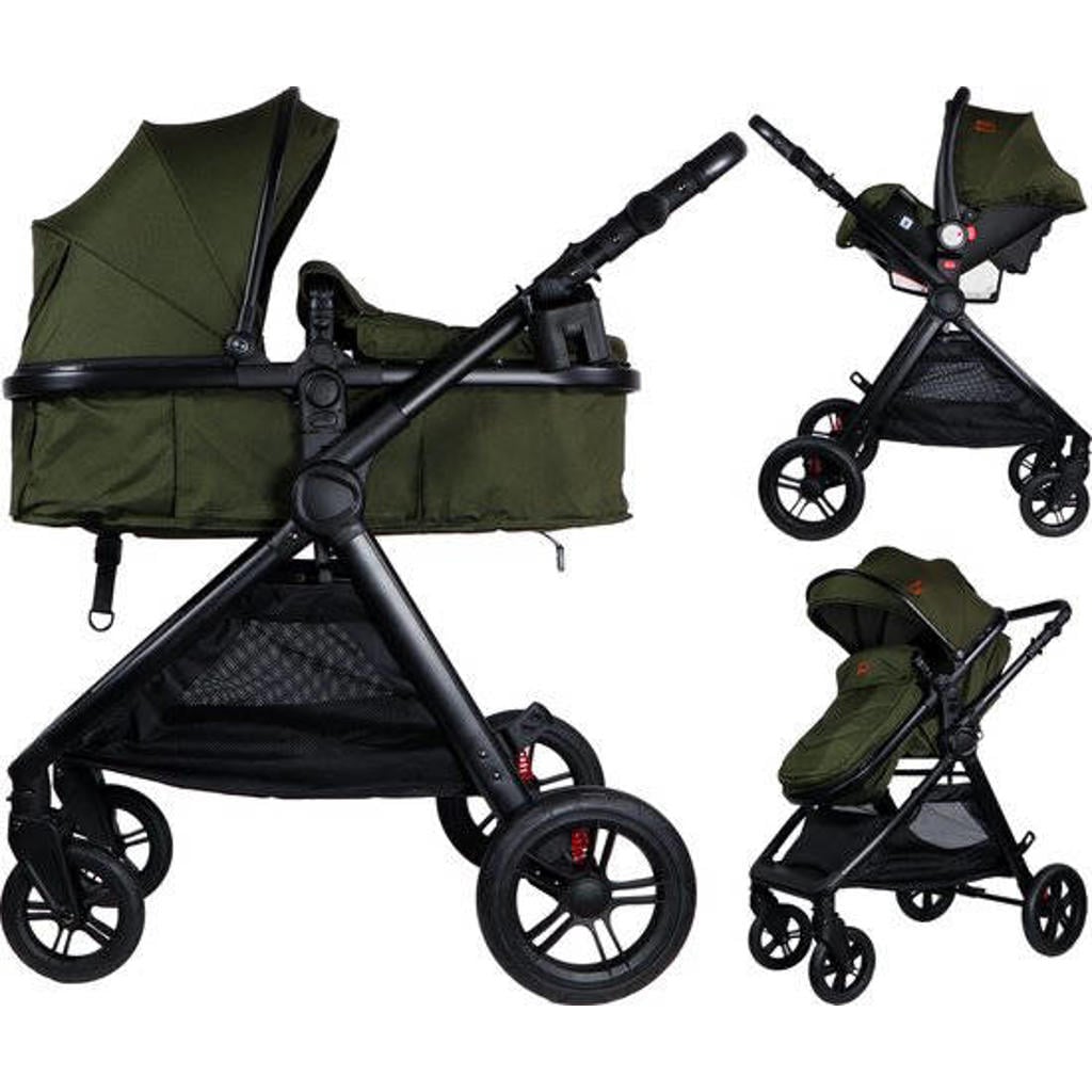 Ding 3-in-1 Stroller Liam Black/Forest Green