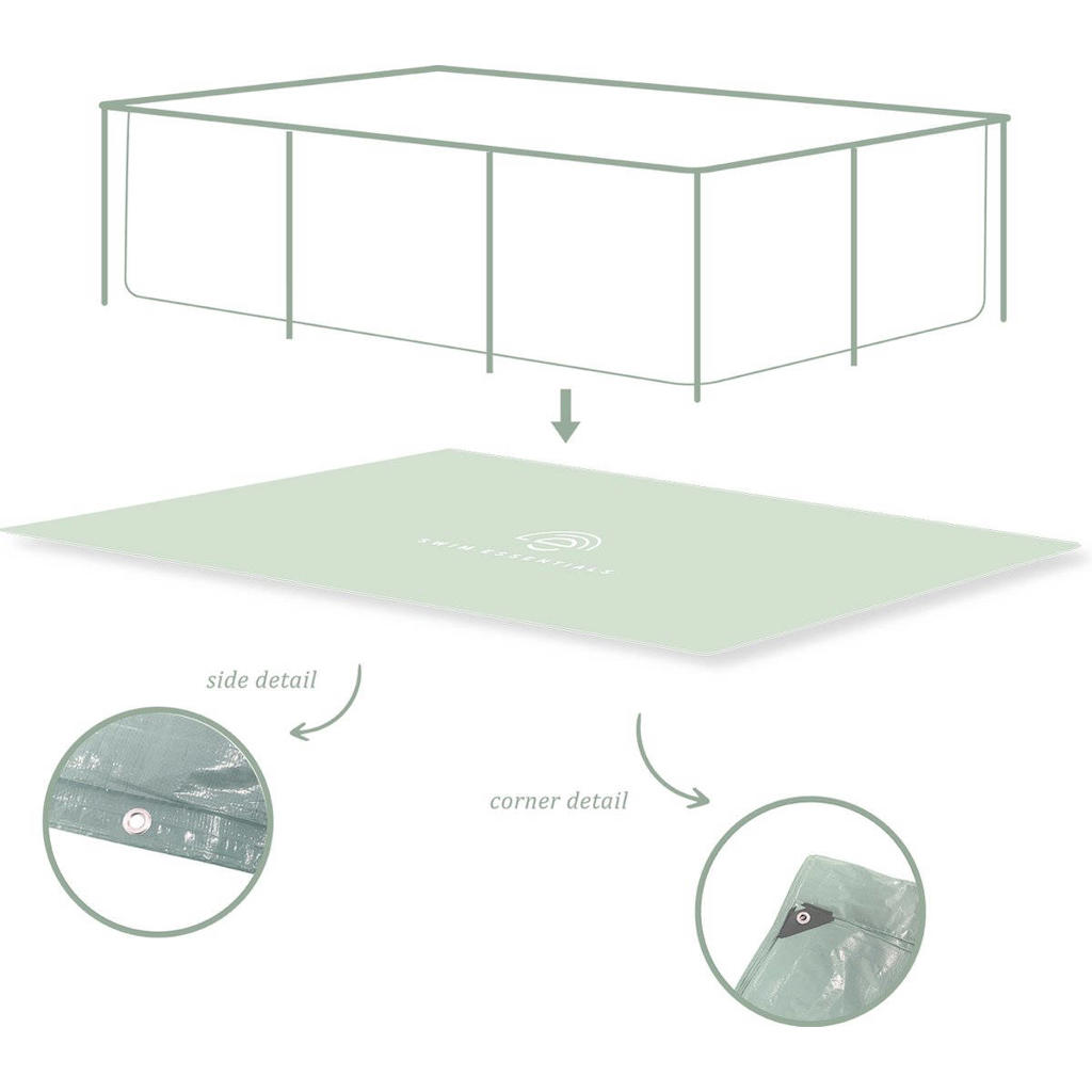 Swim Essentials | Groen/Wit Gestreept Opzet Zwembad 260x160x65 cm incl. Accessoires