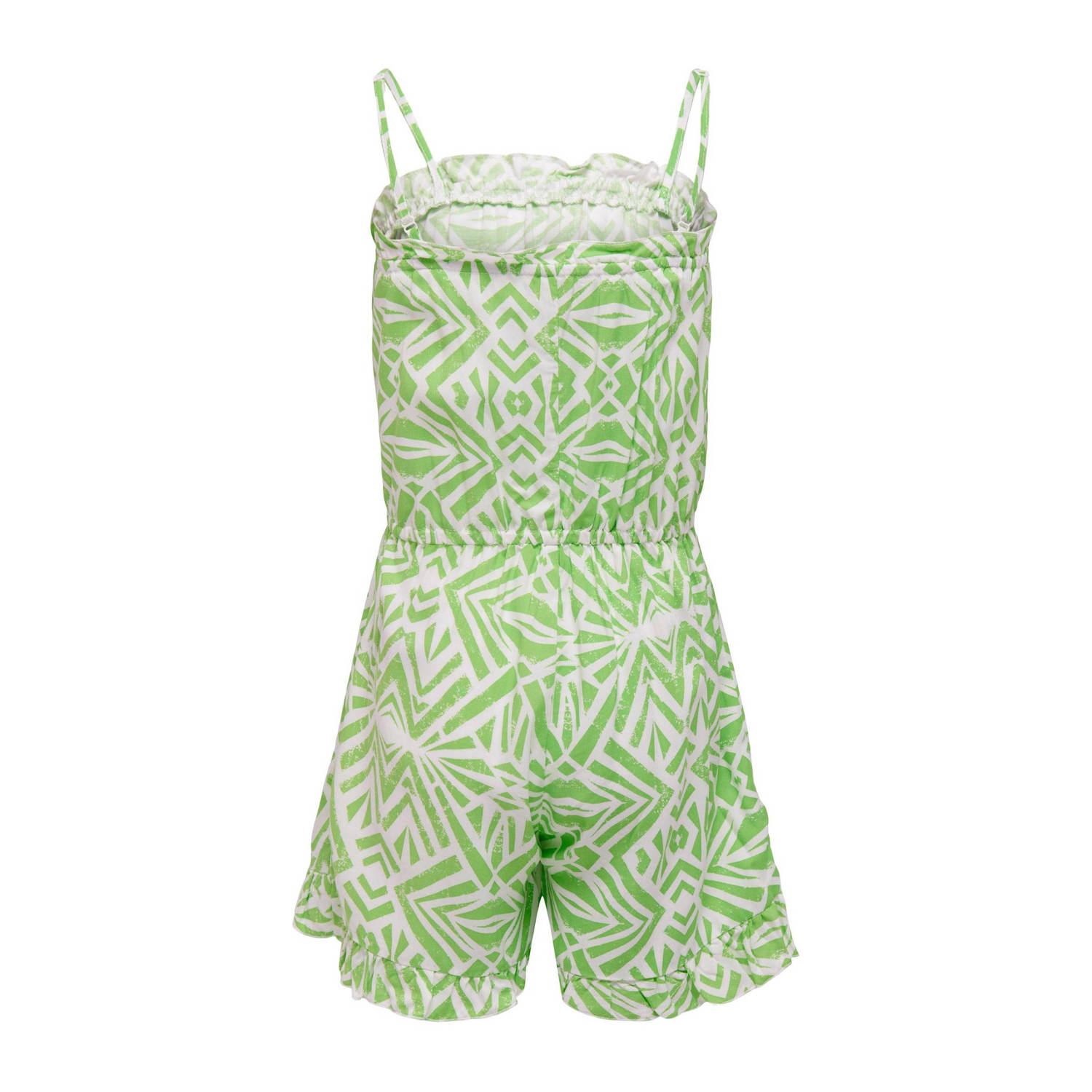 ONLY KIDS GIRL jumpsuit KOGNOVA LIFE met all over print frisgroen wit