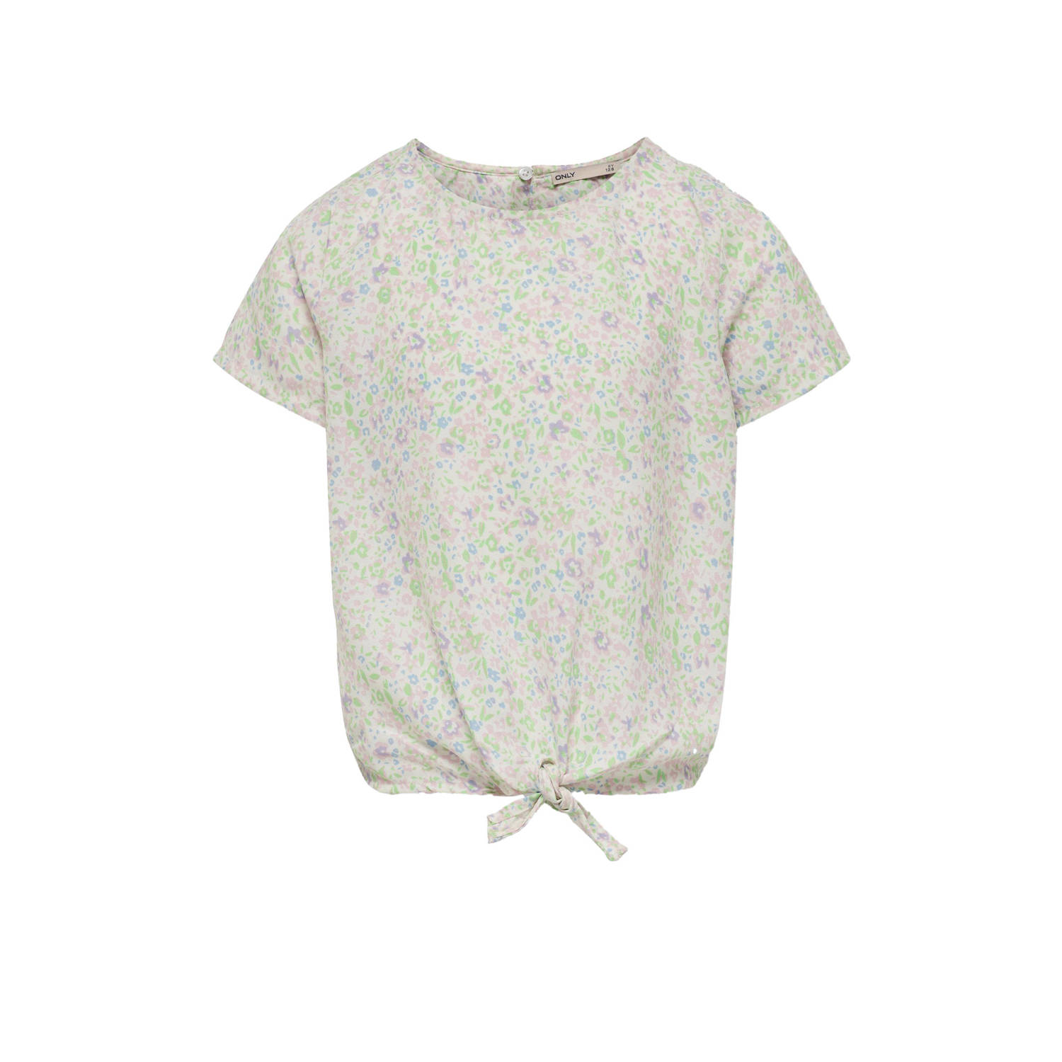 Only KIDS GIRL gebloemde top KOGLINO lichtgroen roze lila Meisjes Polyester Ronde hals 116