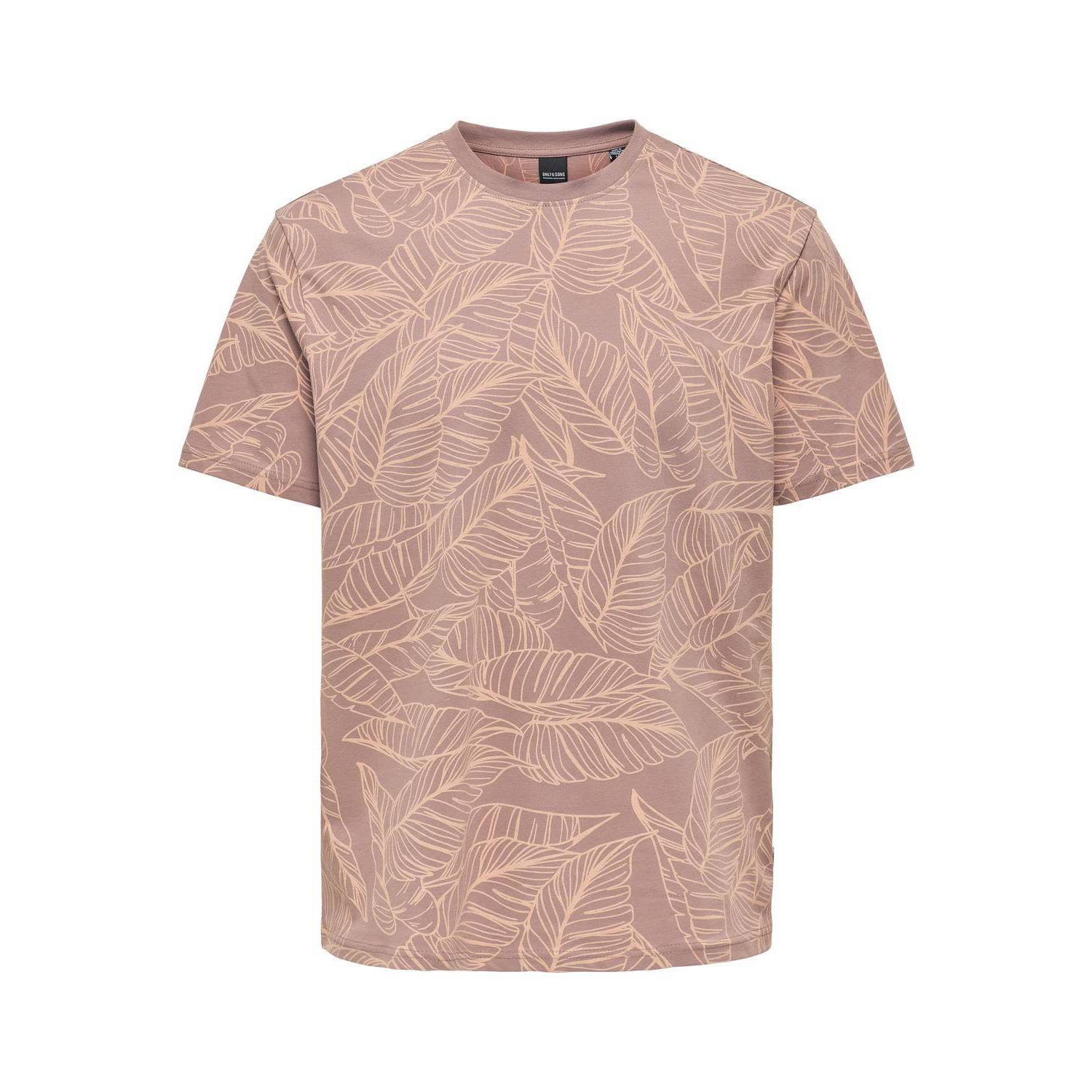 ONLY & SONS T-shirt ONSVAIL met all over print burlwood