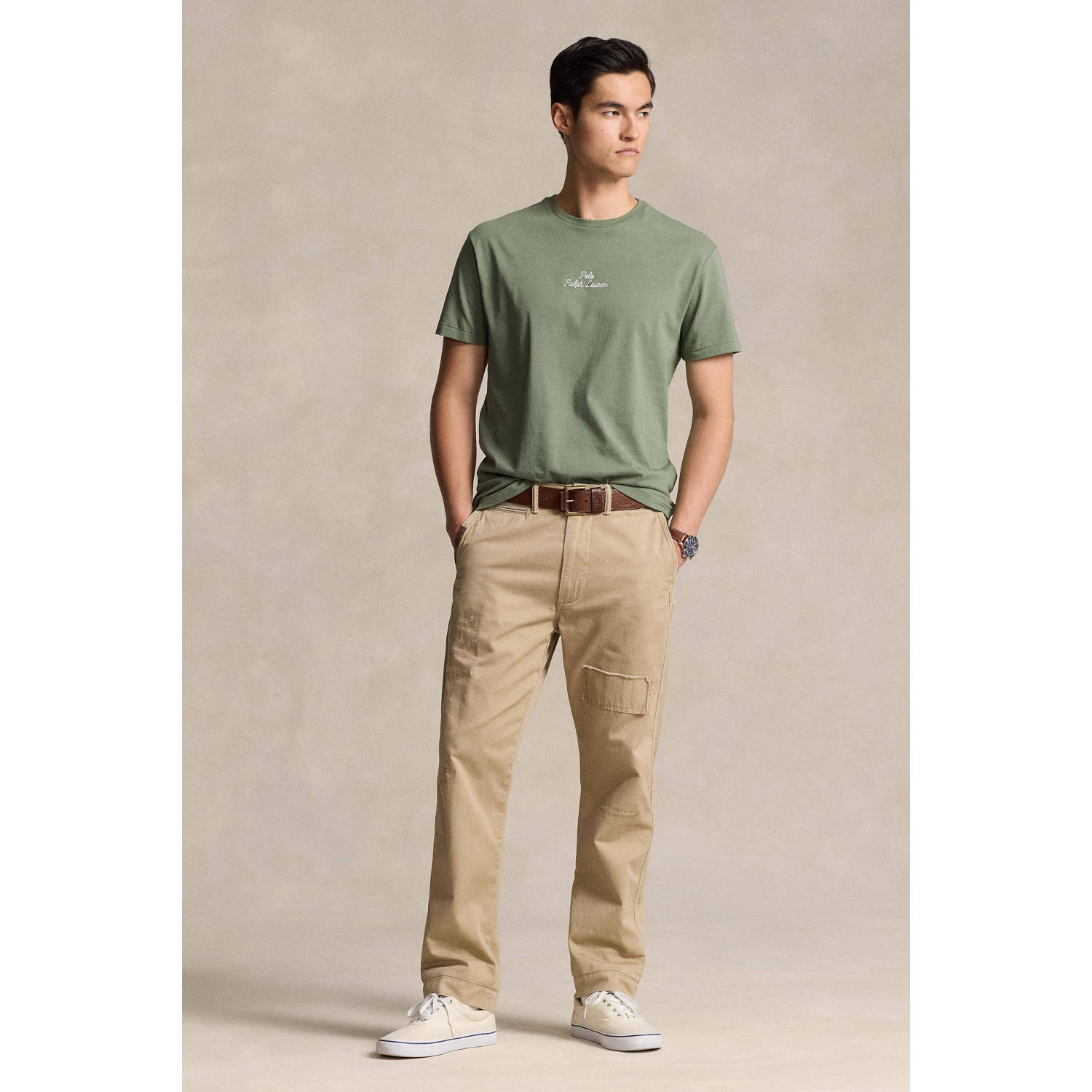 POLO Ralph Lauren slim fit T-shirt met printopdruk groen