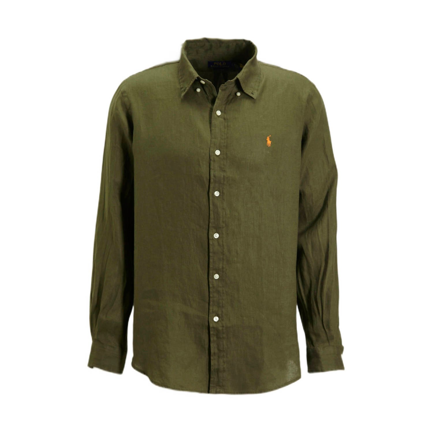 Polo Ralph Lauren Casual Groene Linnen Overhemd met Lange Mouwen Green Heren