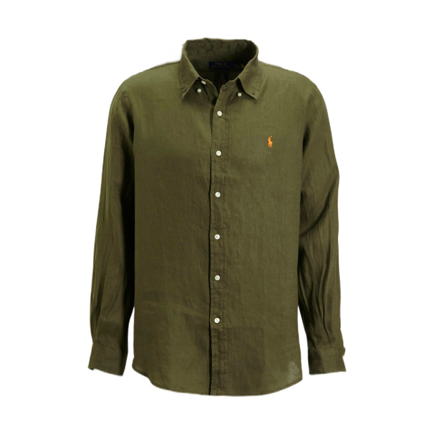 POLO Ralph Lauren slim fit overhemd met logo thermal green