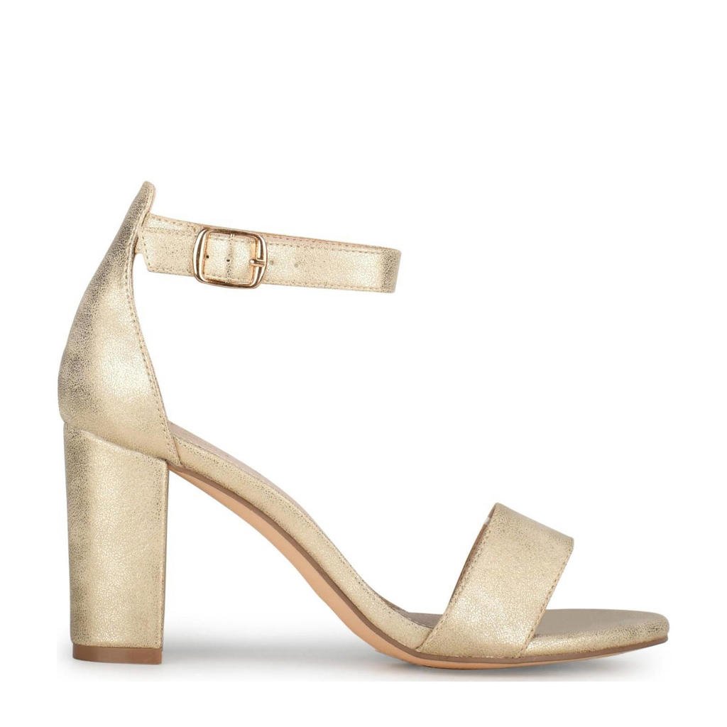 Gouden dames POSH by Poelman sandalettes van imitatieleer