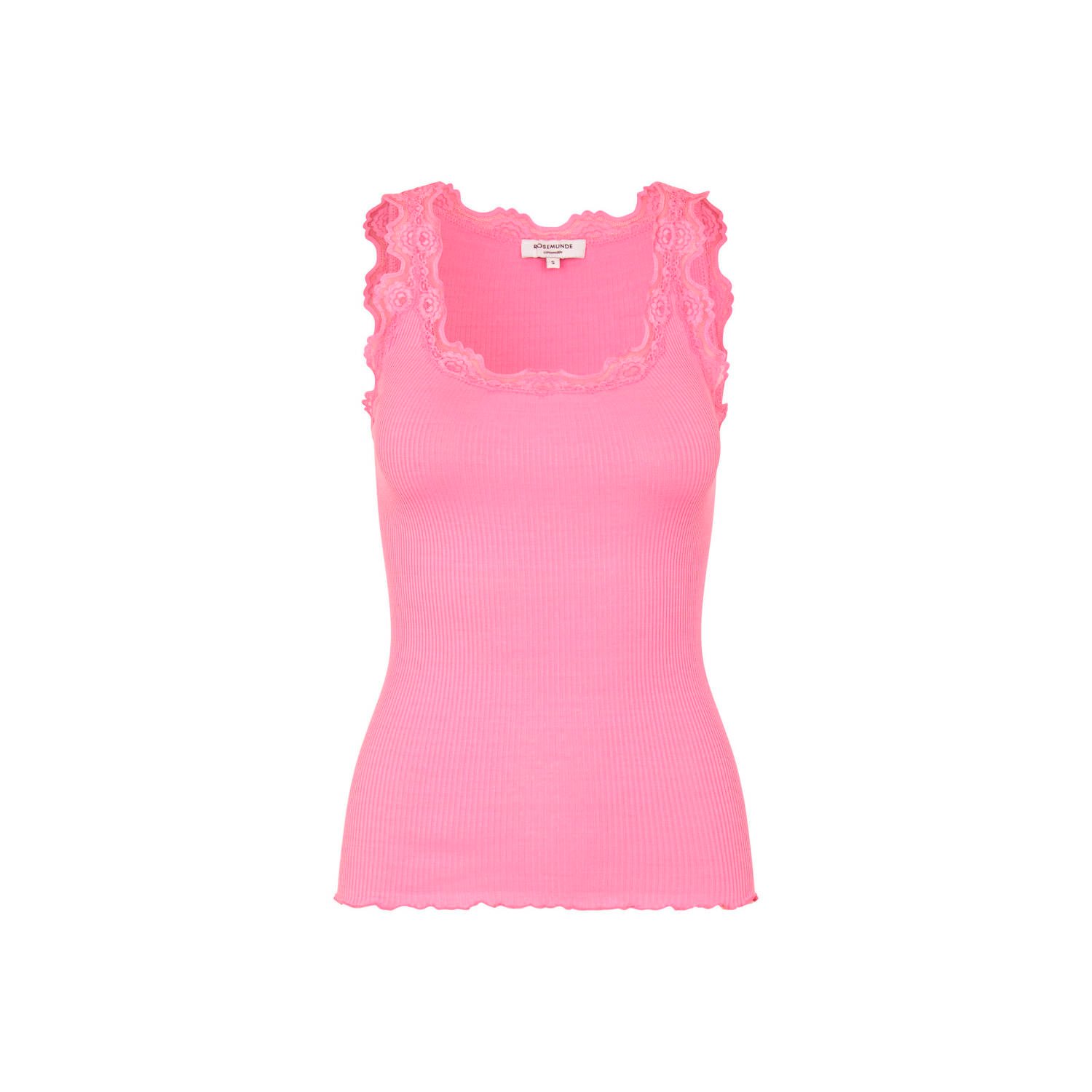 ROSEMUNDE Dames Tops & T-shirts Silk Top W Lace Roze