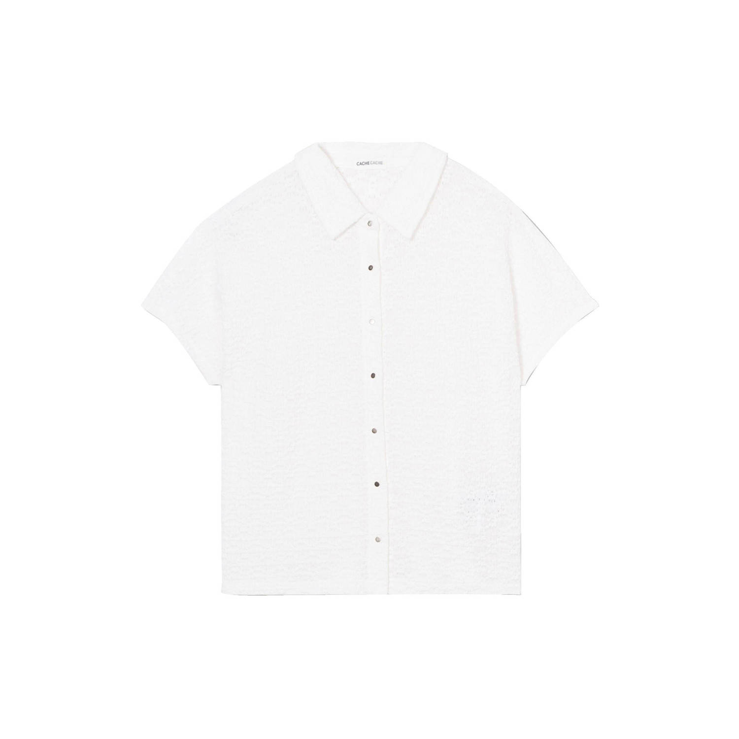 Cache blouse met ingebreid patroon ecru