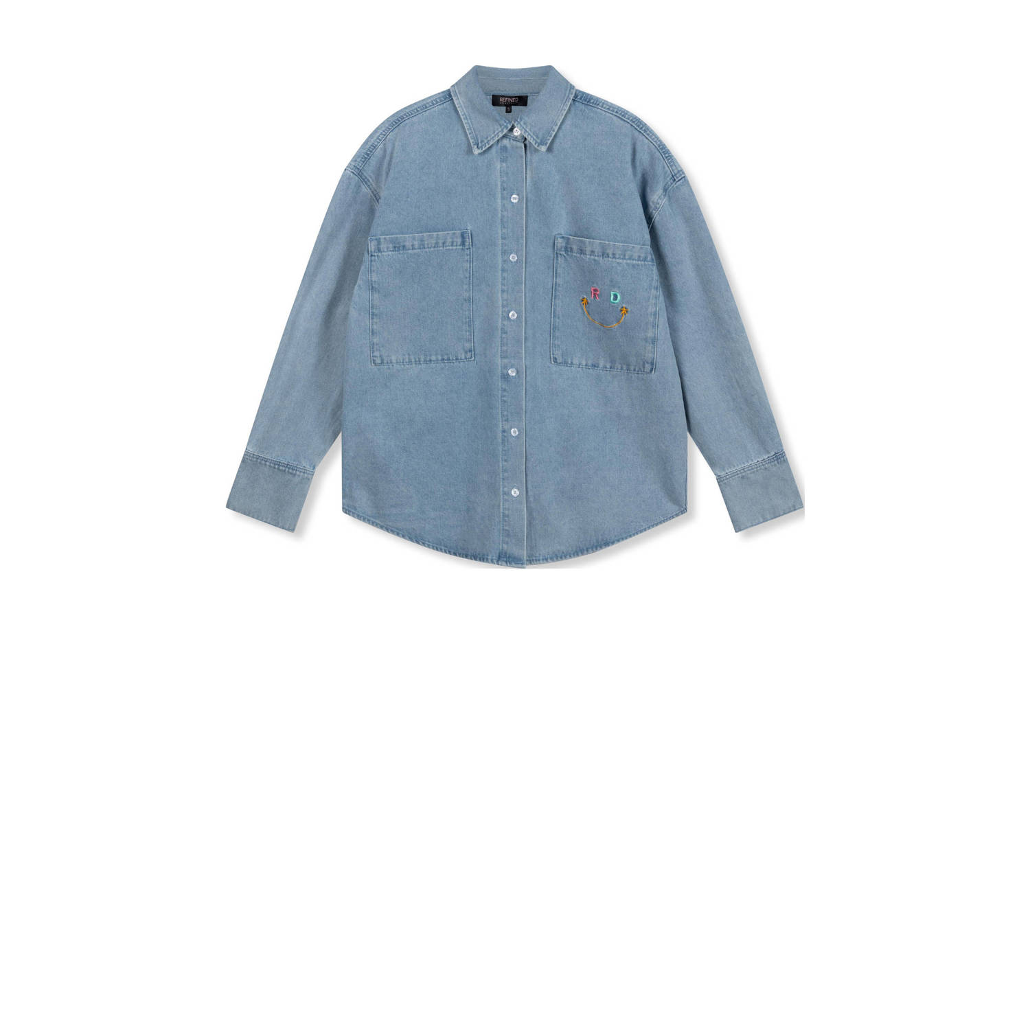 Refined Department blouse Ginny light blue denim