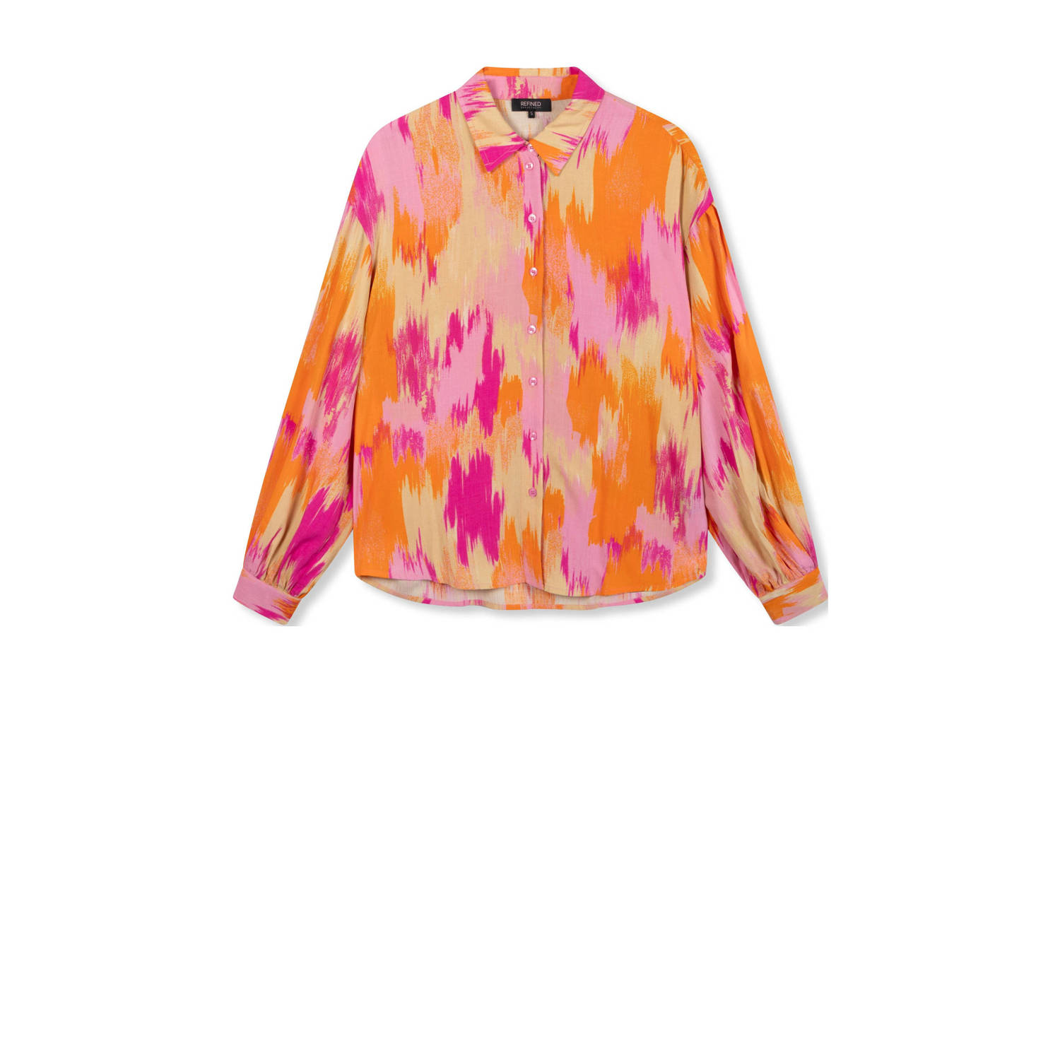 Refined Department blouse Faya met all over print roze oranje geel