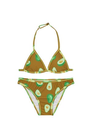 triangel bikini bruin/groen