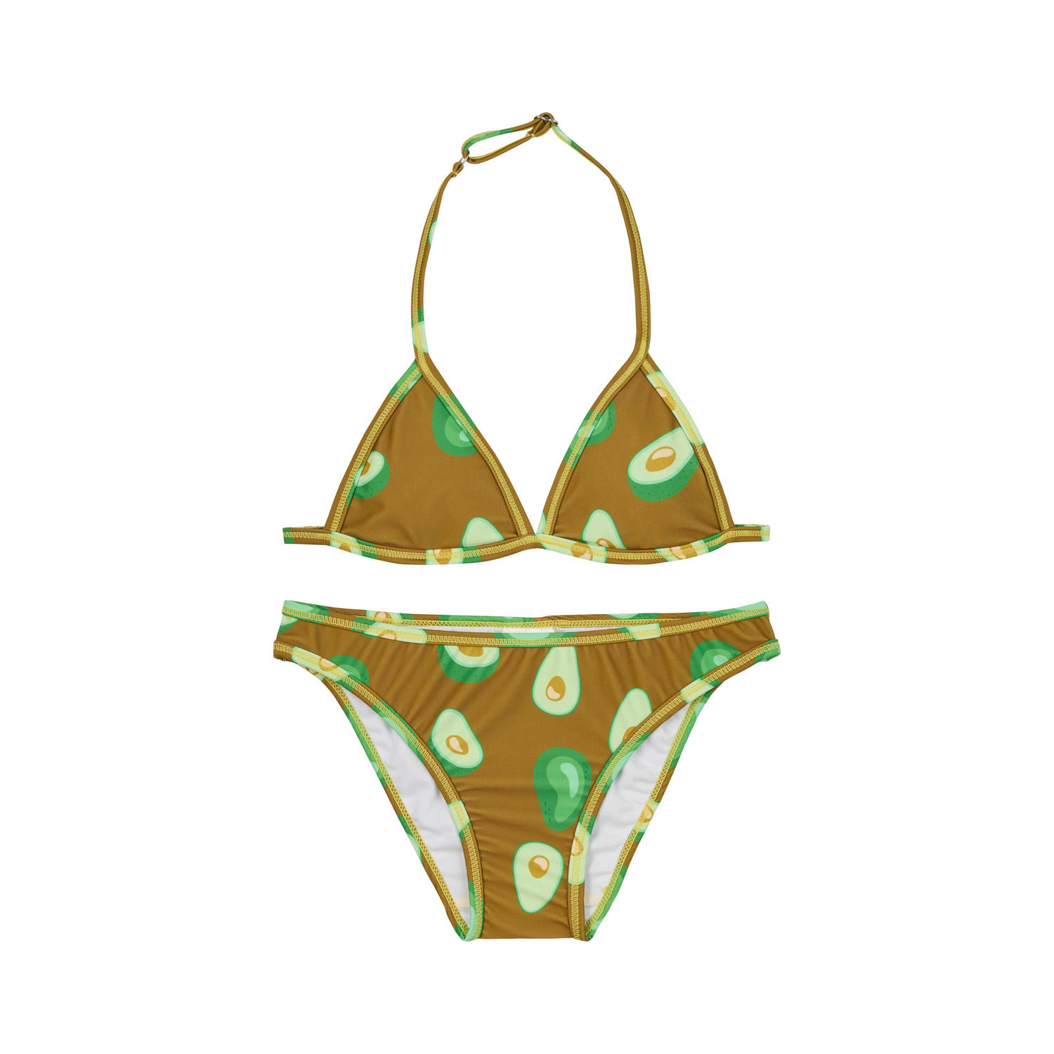 Claesen's triangel bikini met fruitprint bruin