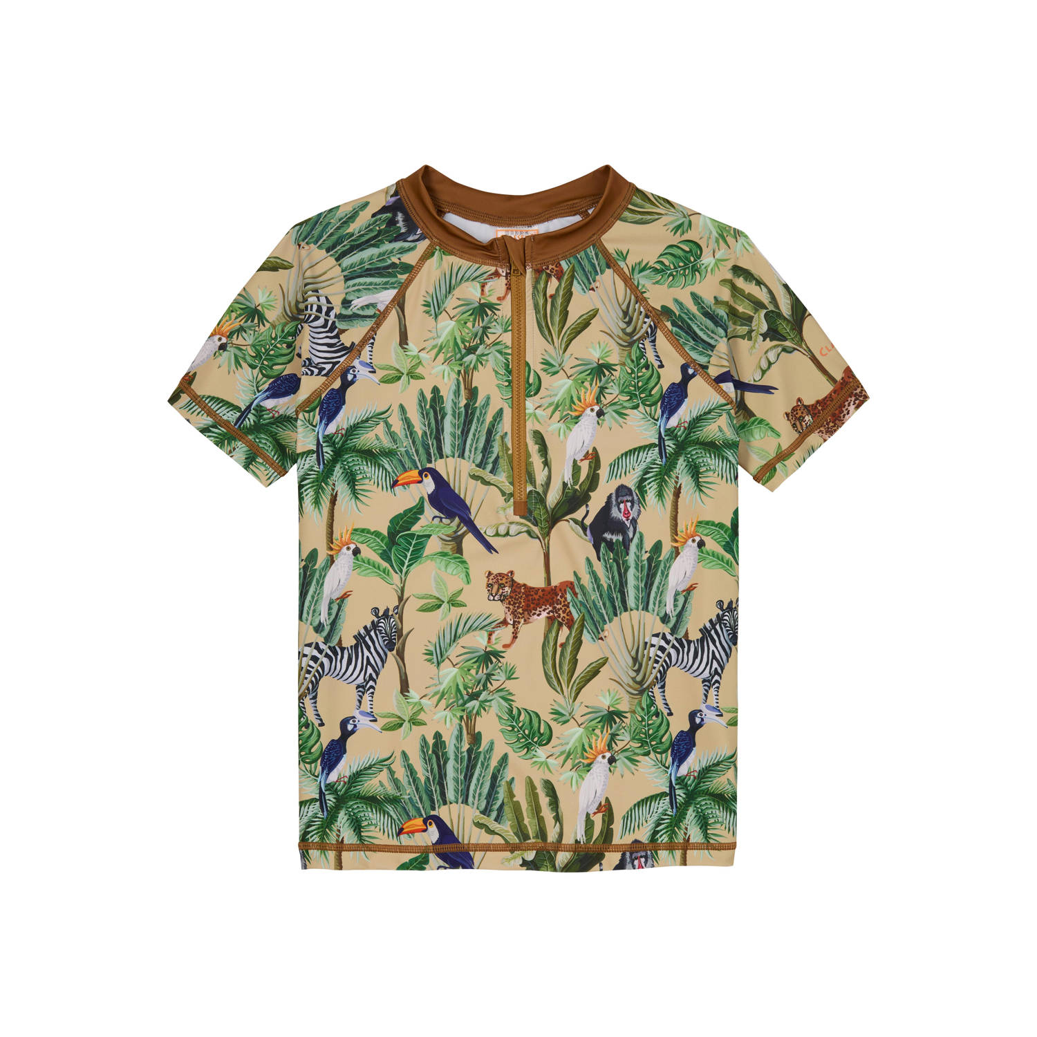 Claesen's UV T-shirt bruin UV shirt Polyester Ronde hals 104-110