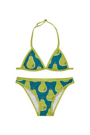 triangel bikini met fruitprint groen