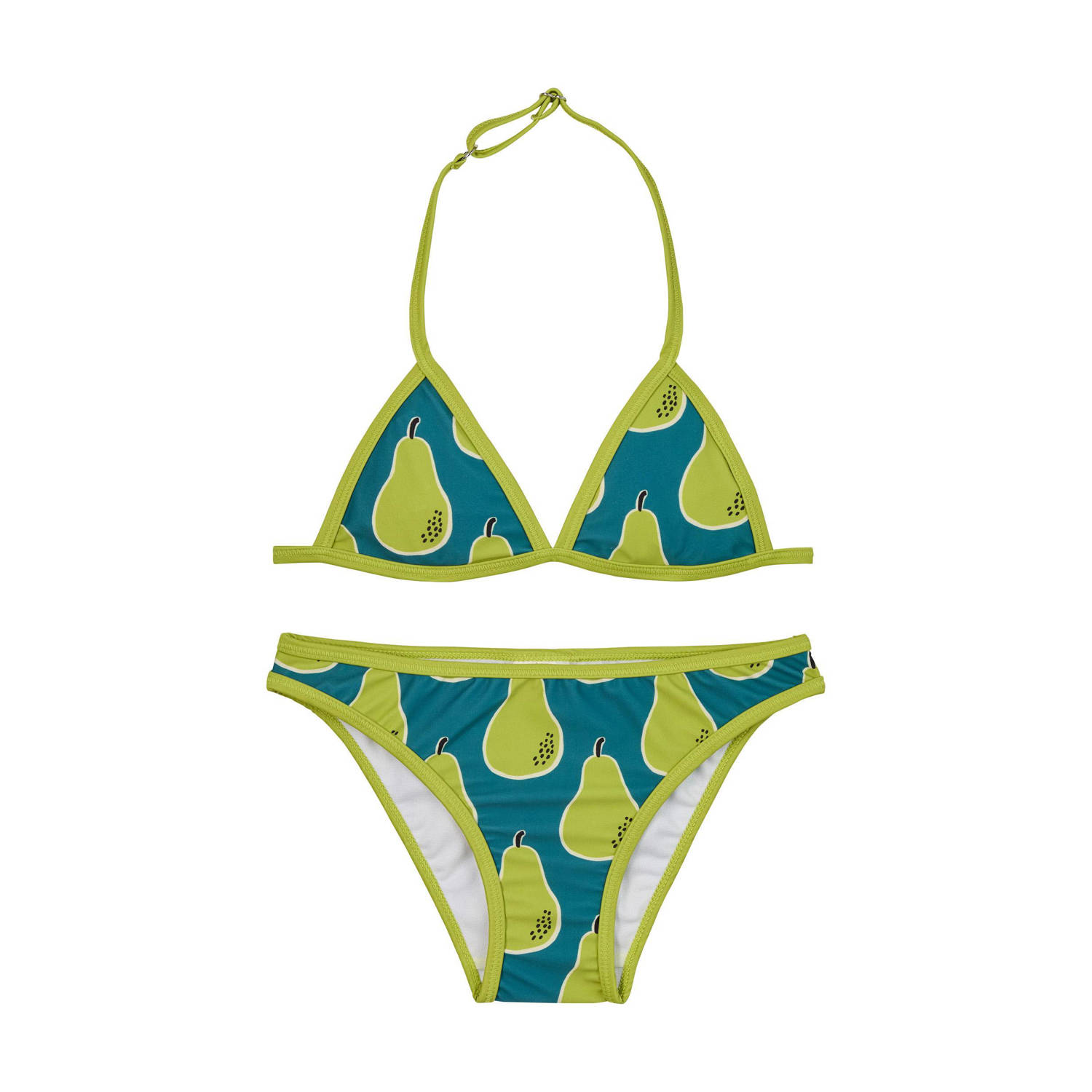 Claesen's triangel bikini met fruitprint groen Blauw Meisjes Polyester 116-122
