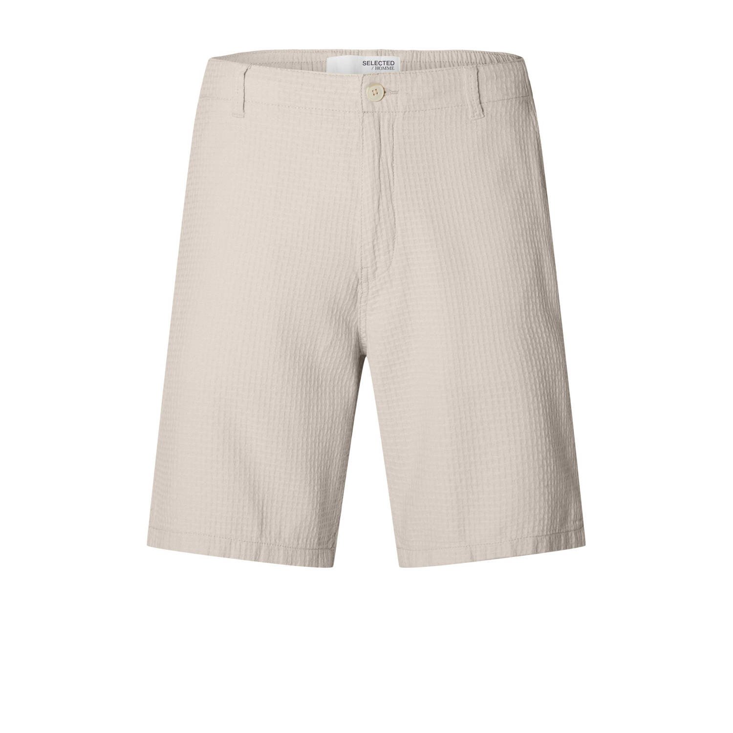 Selected Homme Beige Katoenen Jeans Shorts voor Zomer Beige Heren