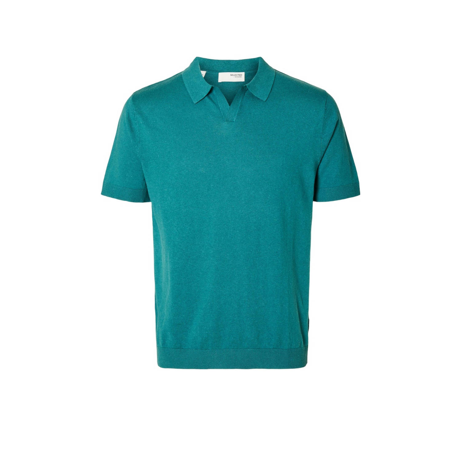 Selected Homme Slim fit linnen poloshirt met platte kraag model 'LAKE'
