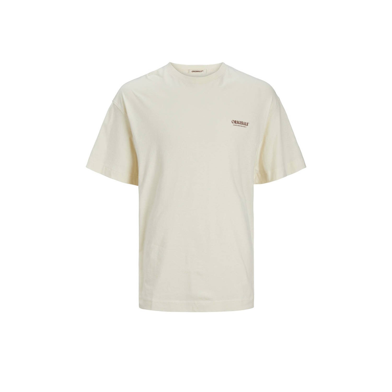 JACK & JONES ORIGINALS T-shirt met backprint beige