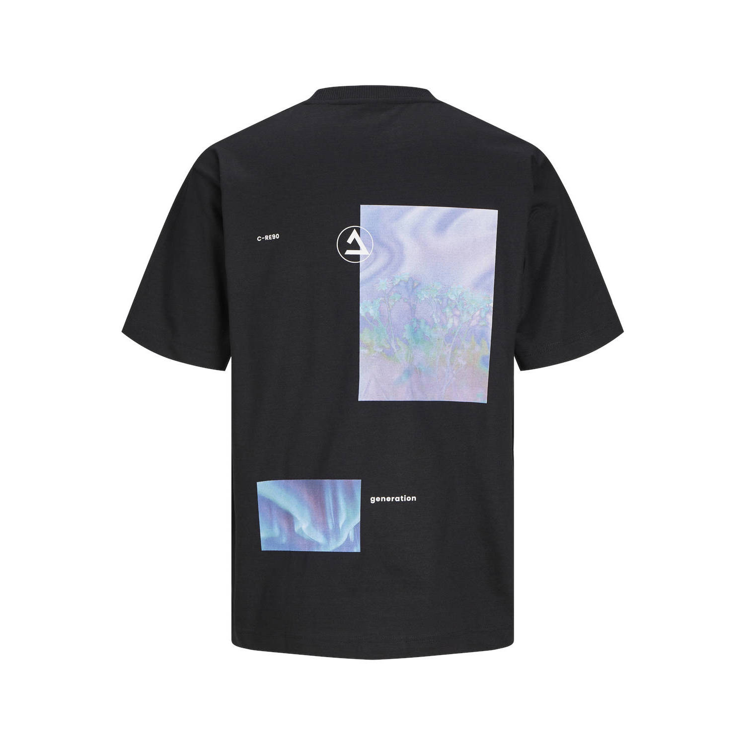 JACK & JONES CORE T-shirt JCOSOLARRIZE met backprint zwart