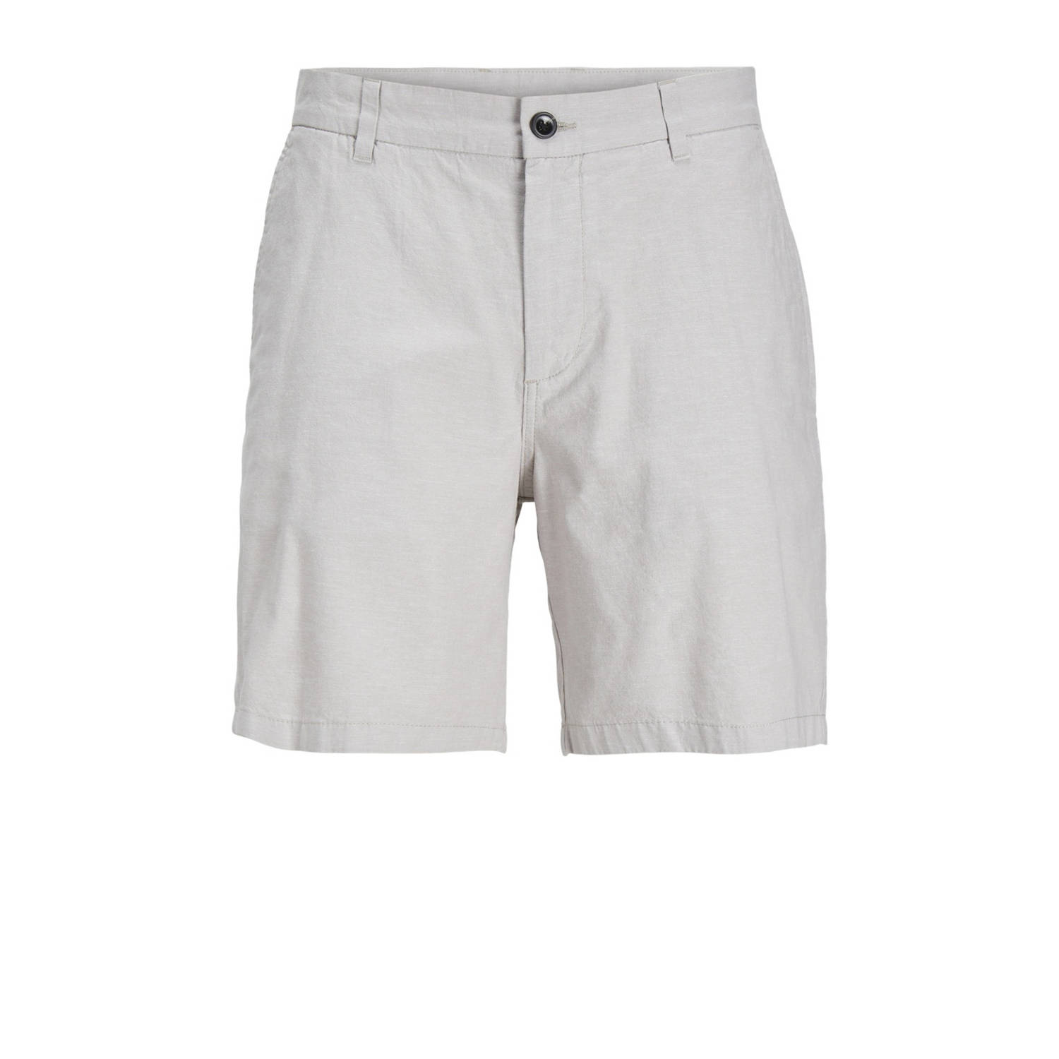 JACK & JONES PANTS STUDIO linnen regular chino short JPSTACE lichtgrijs