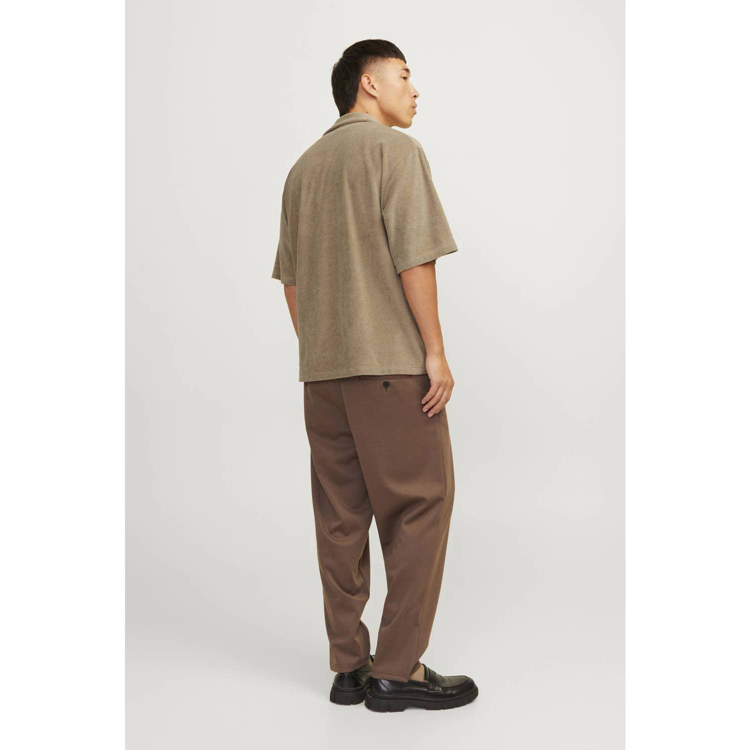 JACK & JONES PREMIUM loose fit overhemd beige