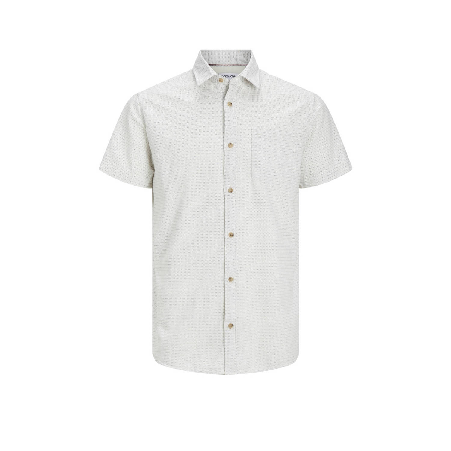 JACK & JONES ESSENTIALS gemêleerd slim fit overhemd JJEABEL cloud dancer