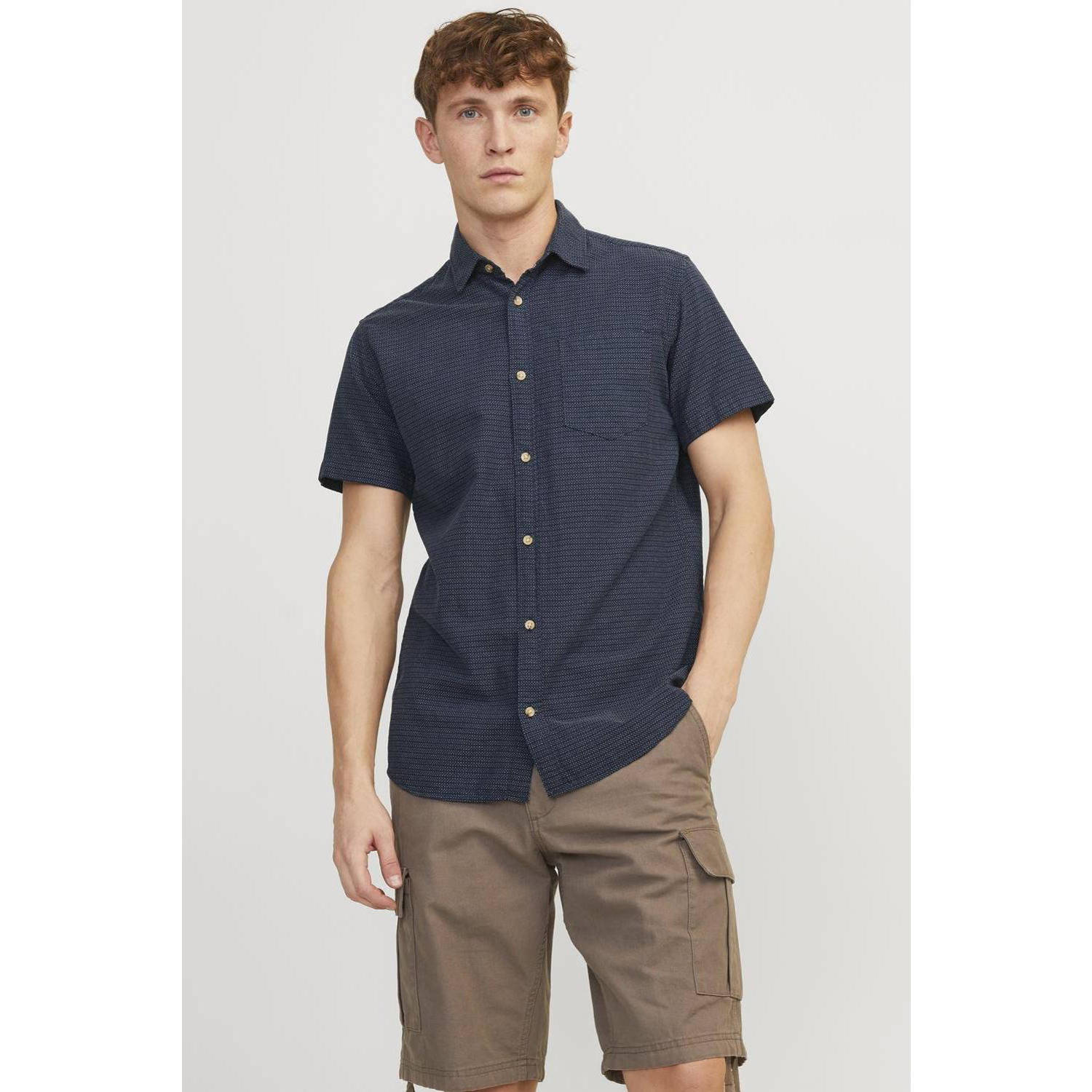 JACK & JONES ESSENTIALS gemêleerd slim fit overhemd JJEABEL