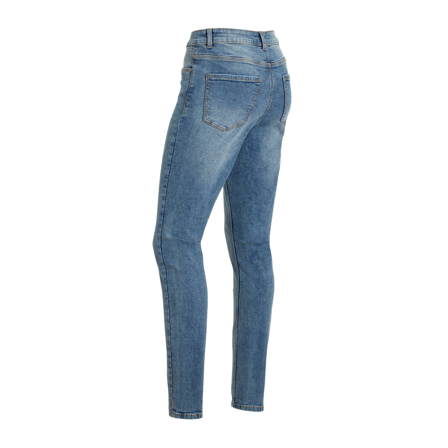 anytime high waist skinny jeans gewassen blauw