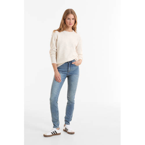 Anytime high waist skinny jeans gewassen blauw afbeelding