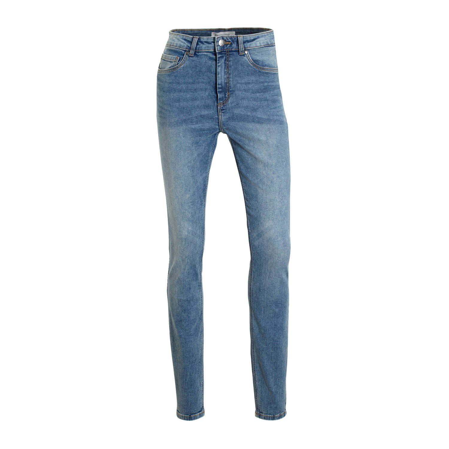 Anytime high waist skinny jeans gewassen blauw