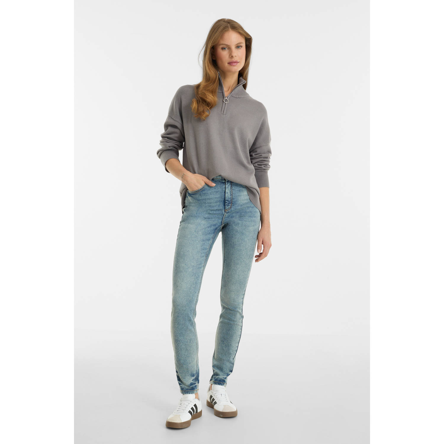 Anytime high waist skinny jeans blauw