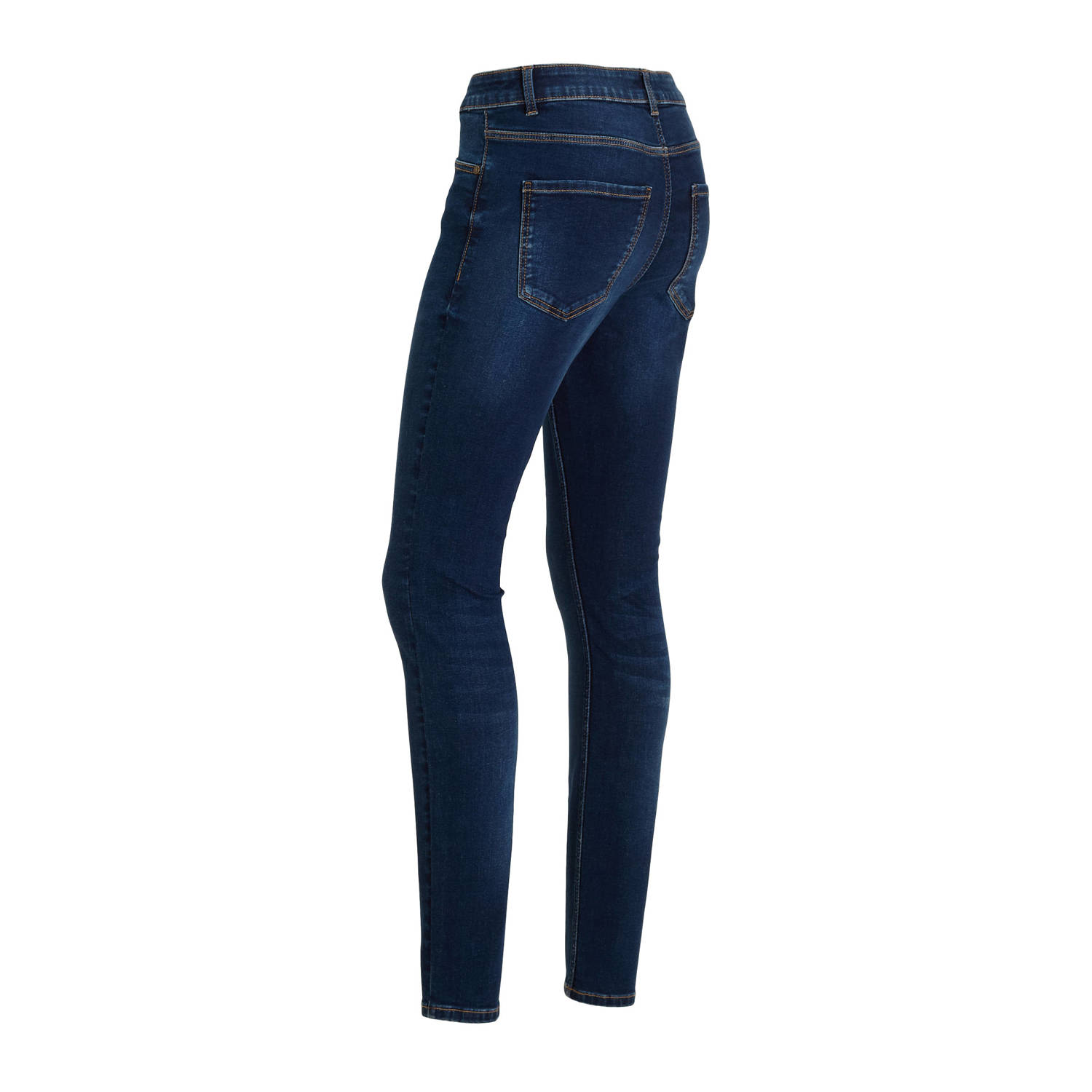 anytime mid rise skinny jeans donker gewassen blauw