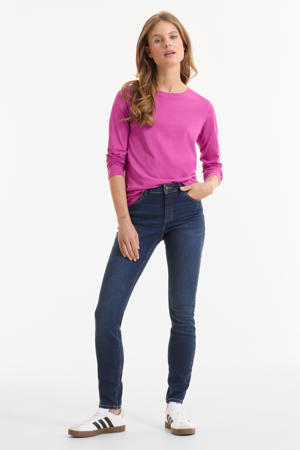 regular waist skinny jeans donker gewassen blauw