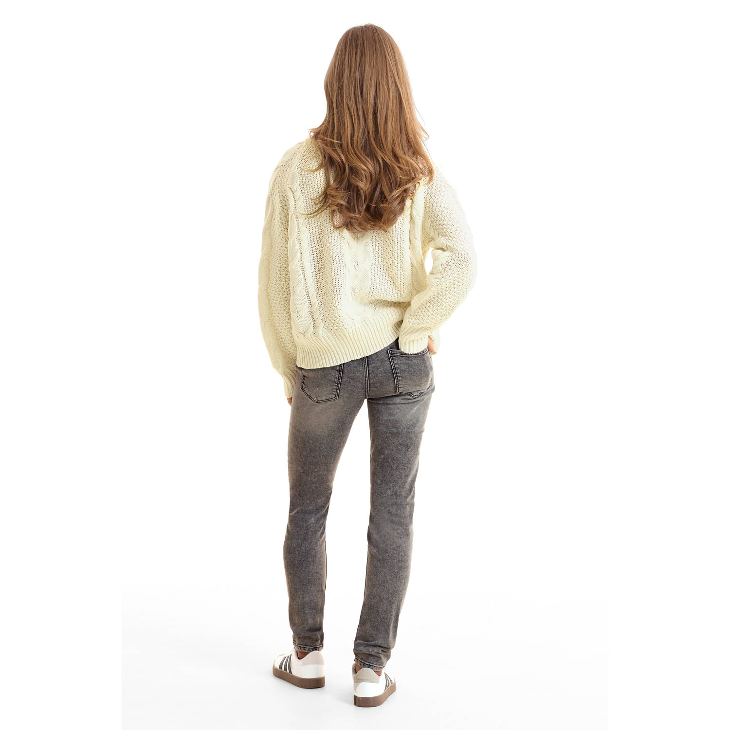 anytime mid rise skinny jeans grijs