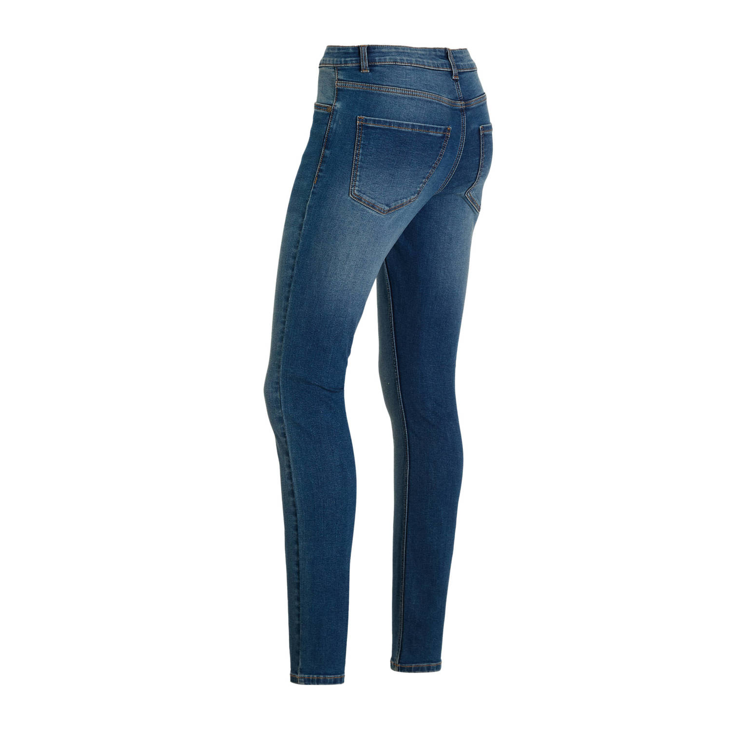 anytime mid rise skinny jeans gewassen blauw