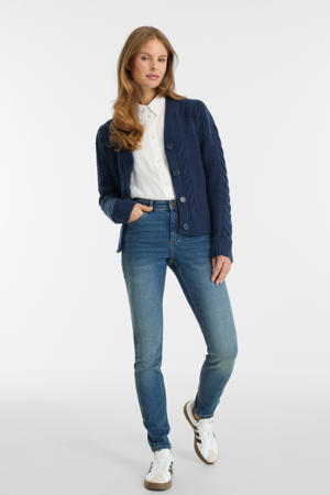 regular waist skinny jeans gewassen blauw