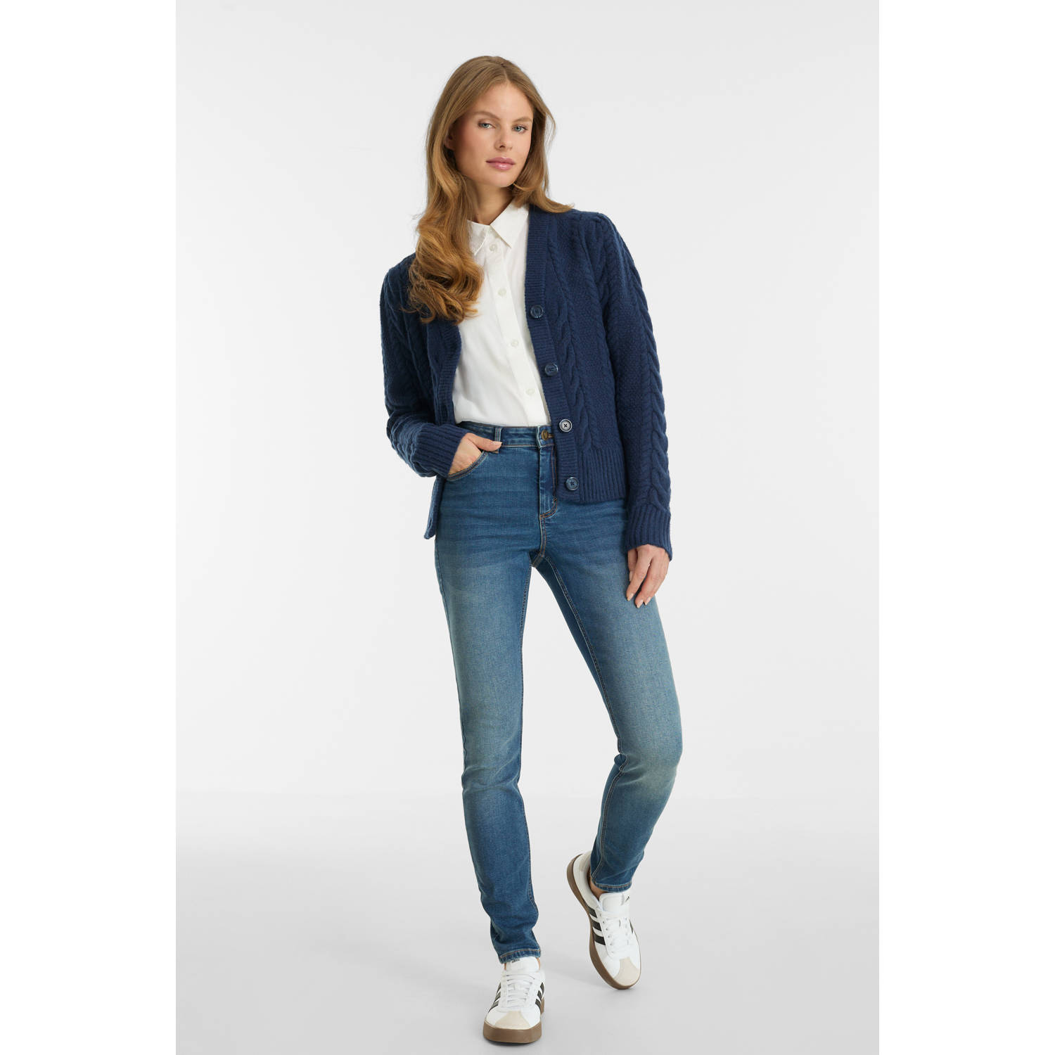Anytime mid rise skinny jeans gewassen blauw