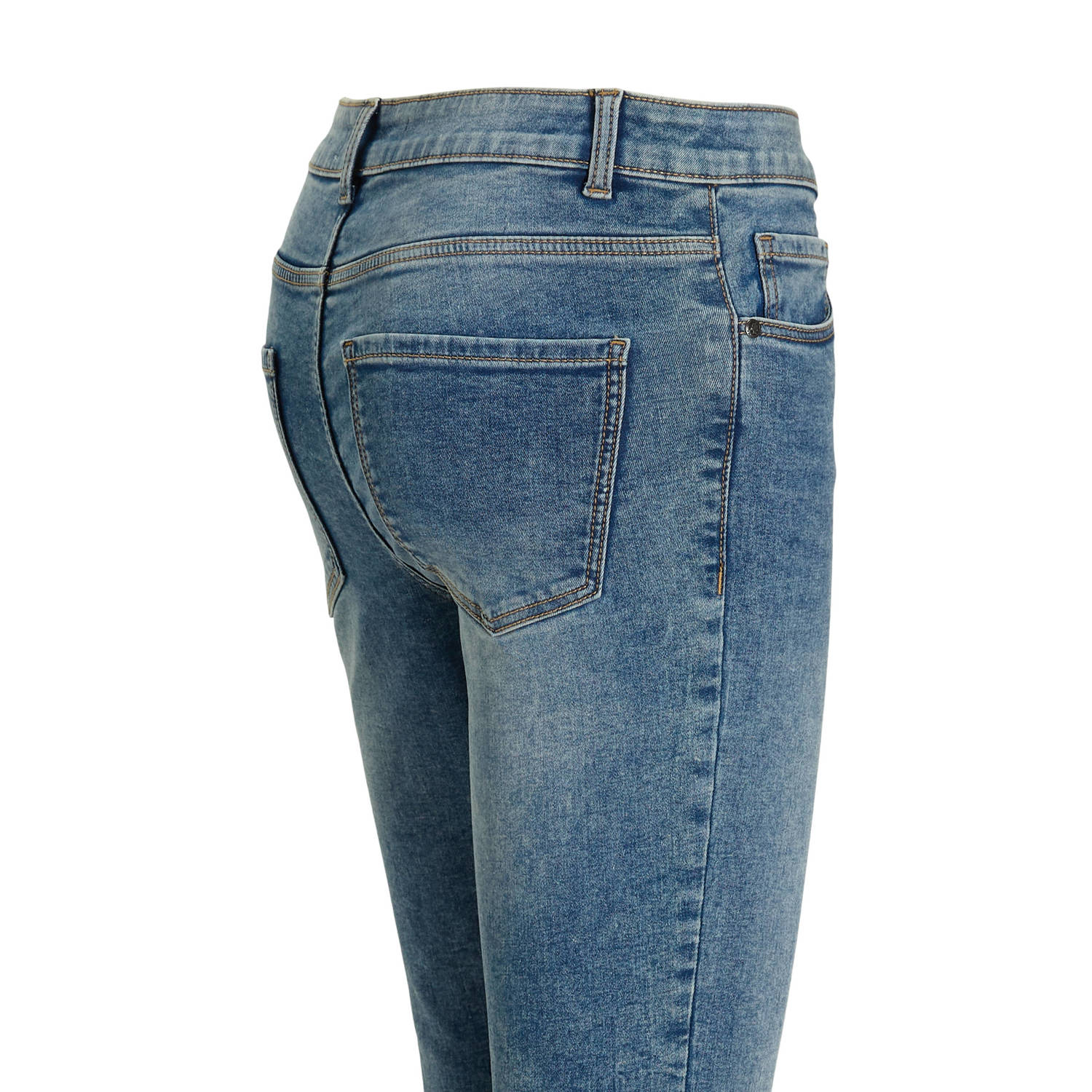 anytime mid rise skinny jeans crackled gewassen blauw