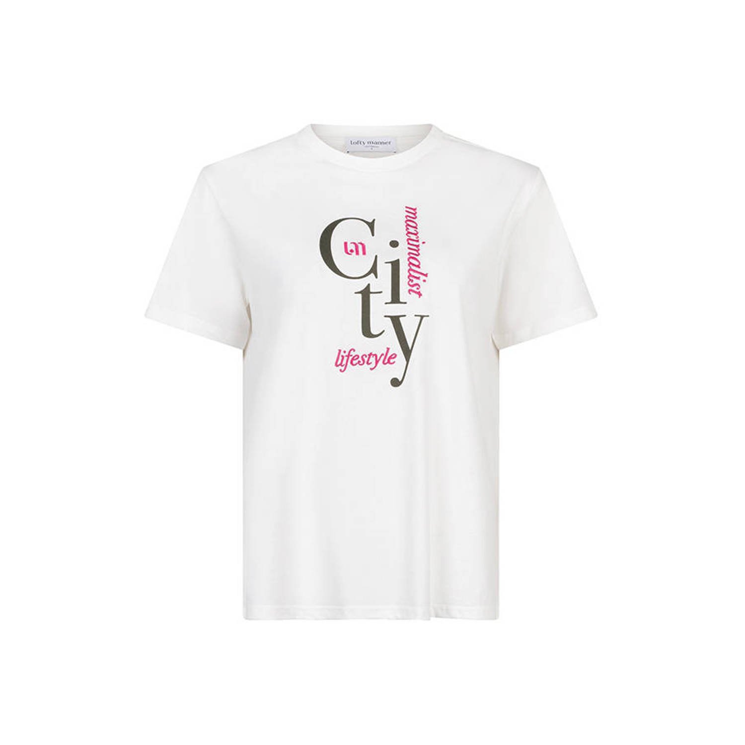 Lofty Manner T-shirt met printopdruk wit