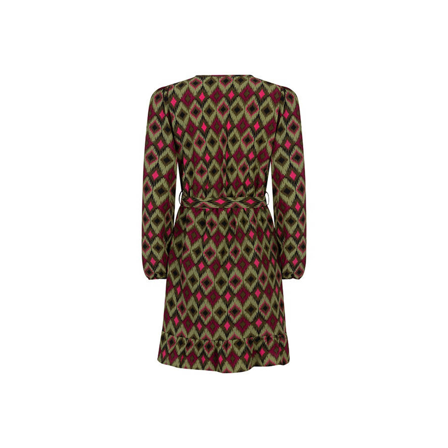 Lofty Manner wikkeljurk met hartjes groen roze