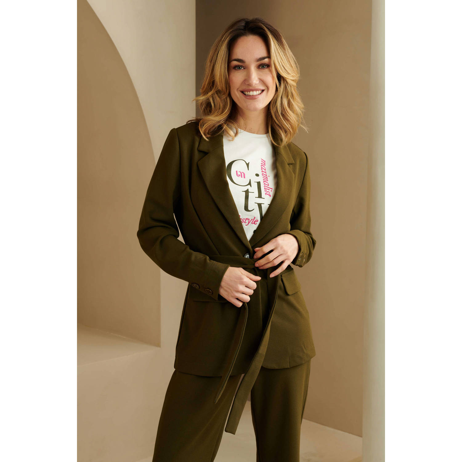 Lofty Manner getailleerde blazer groen