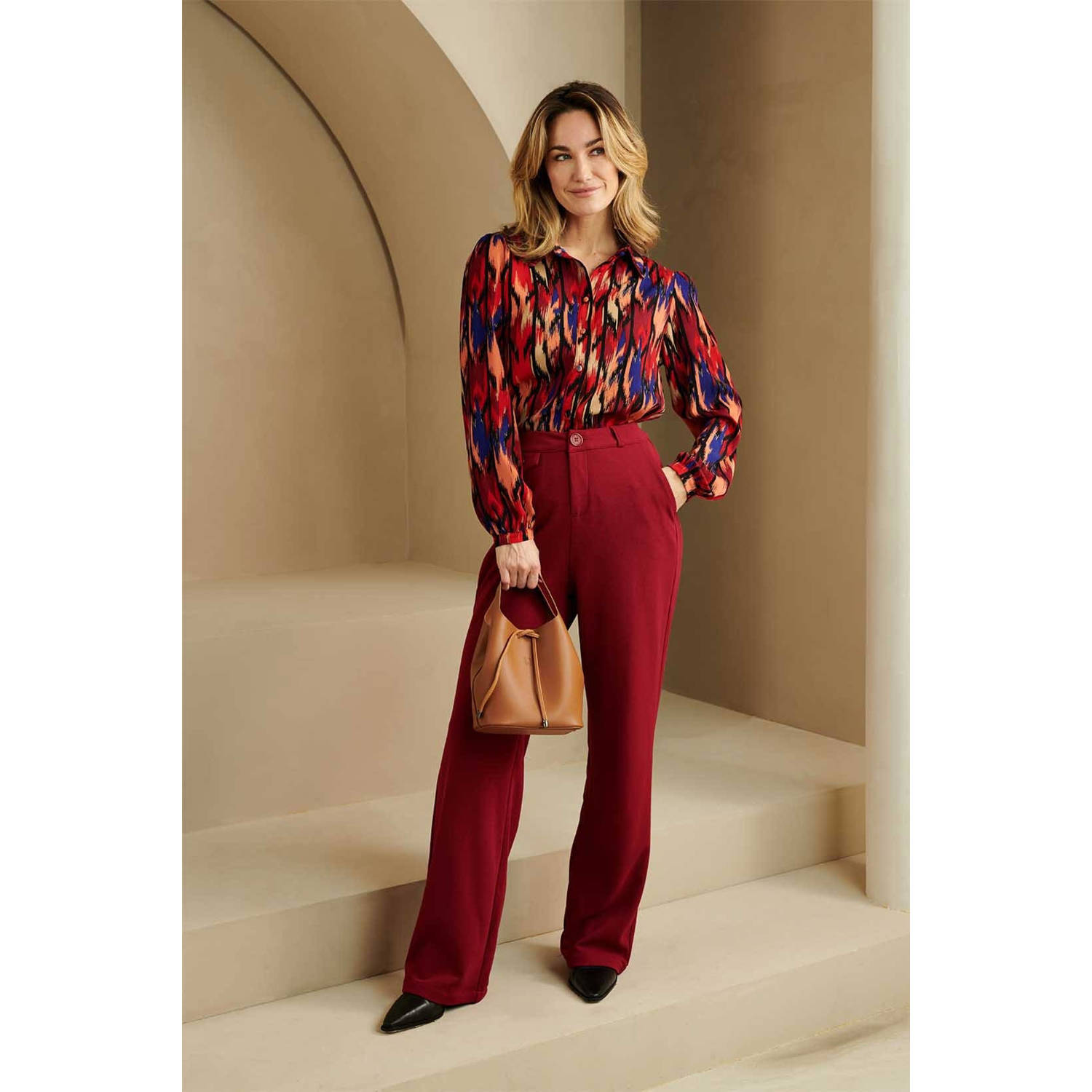 Lofty Manner Kalie Lange Mouw Blouse Multicolor Dames