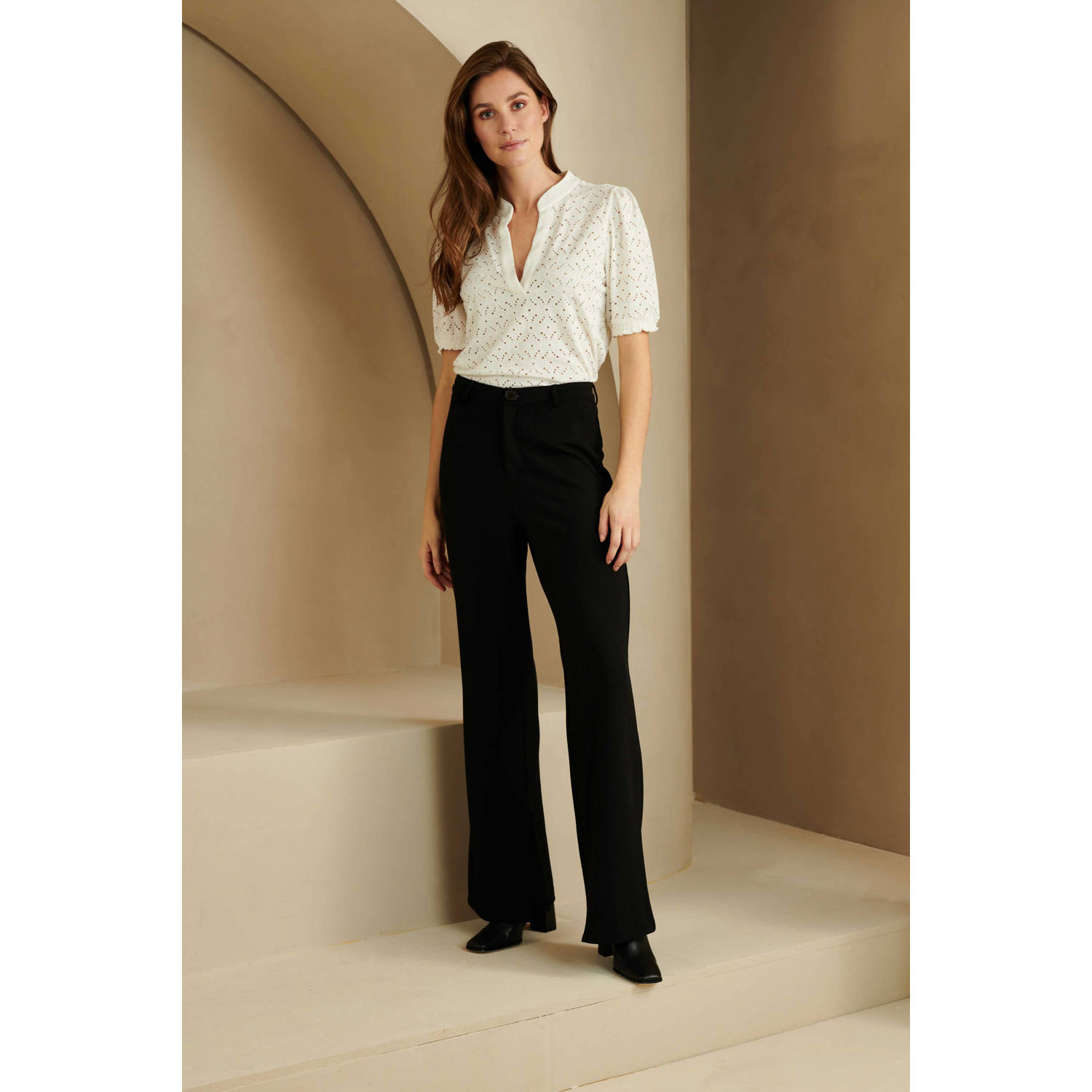 Lofty Manner high waist flared broek zwart